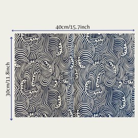 CosyAurora Placemats 30 x 40 cm Navy Blue Ocean Waves for Dining Table, Set of 4 (C)