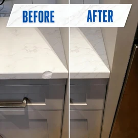 Quartz Countertop Repair Kit(White), Quick-Drying, Permanent Fix for Edge Chips, Cracks, Scratches, Nicks on Quartz, Granite, Marble, Porcelain and Other Natural Stone Surfaces