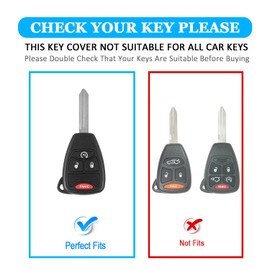 for Jeep Key Fob Cover, Soft TPU Key Fob Shell for Jeep Wrangler/Compass/Dodge Ram 1500 2500 3500/Durango/Caliber/Nitro/Dakota/Chrysler/Patriot, Smart Control Key Protector (Black, 4 Button X2PN)