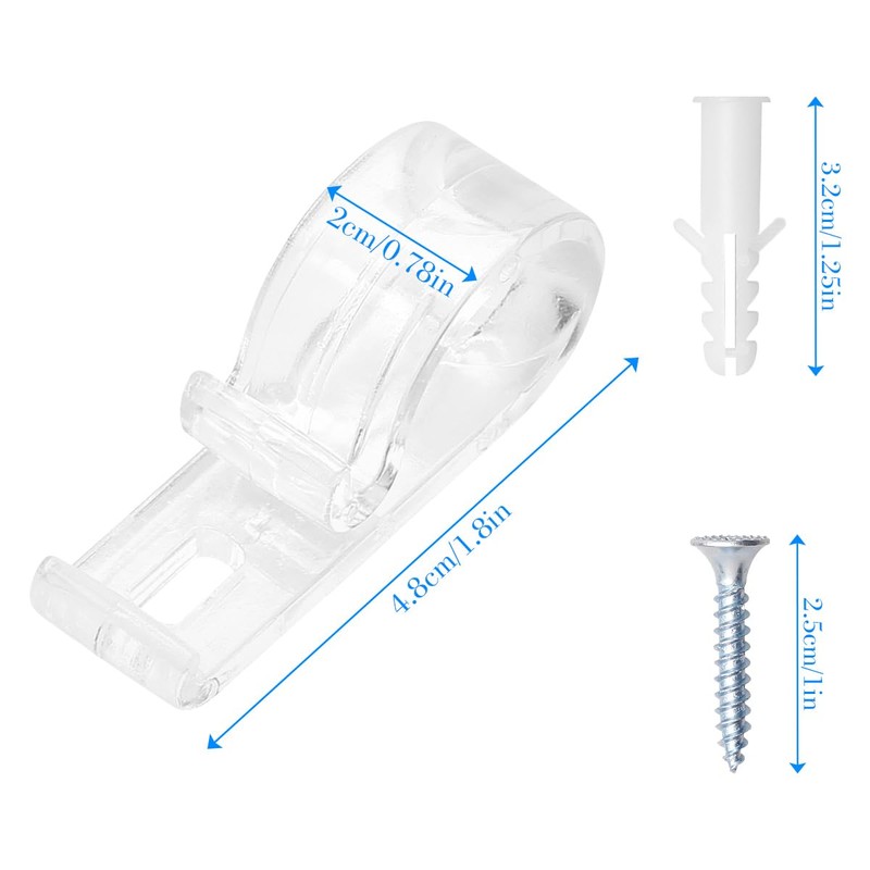 GLADFRESIT 4 Sets Roman Blind P Clips, Plastic Clear Roller