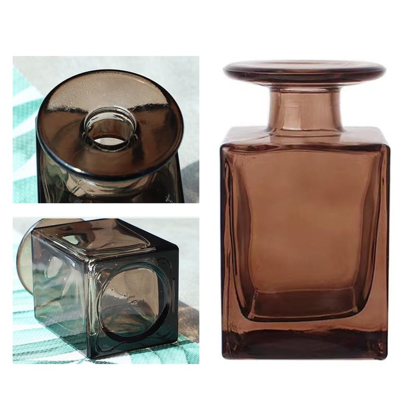 150ML/5OZ Square Glass Diffuser Bottles Empty Decorative Bottle Refillable Aromatherapy