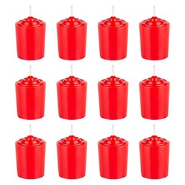 Red Unscented 15 Hours Votive Candles Pack of 12