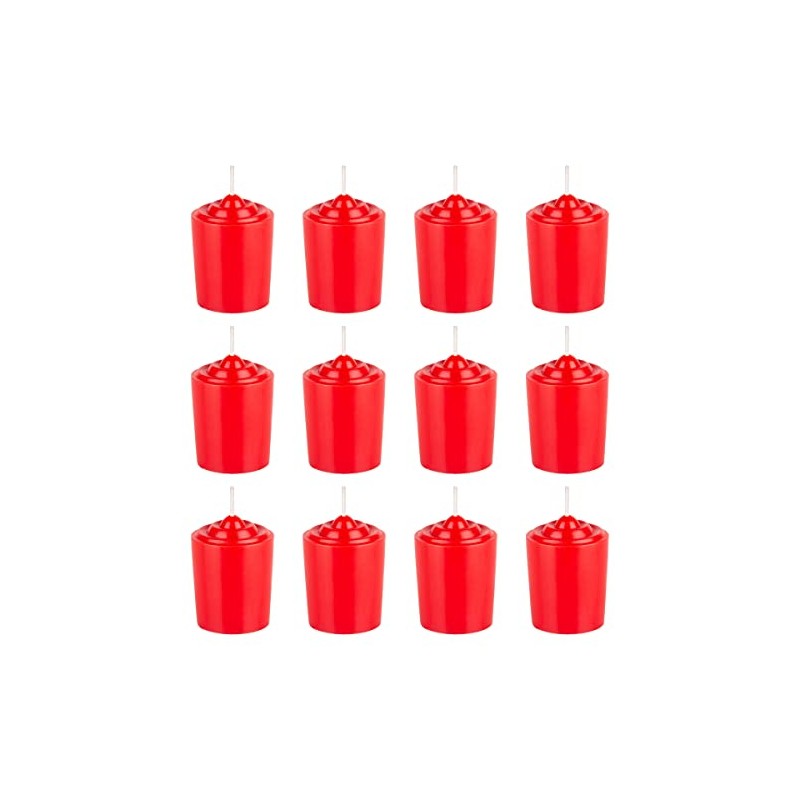 Red Unscented 15 Hours Votive Candles Pack of 12