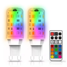 CQTLED Controlled G9 Color Changing Bulbs,G9 LED Light Bulbs,RGB & Warm White Dimmable,2W 250LM,120V, No Flicker, 2 Pack