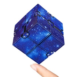 Infinity Cube Fidget Toy Stress Relieving Fidgeting Game for Kids and Adults,Cute Mini Unique Gadget for Anxiety Relief and Kill Time (Blue)
