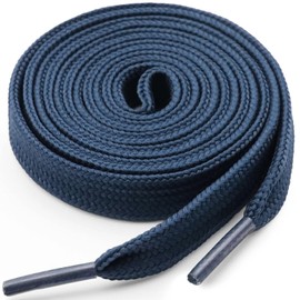 YFINE 47 inches Athletic Flat Shoe Laces Shoelaces for Sneakers Shoes(2 Pair) - Denim Blue