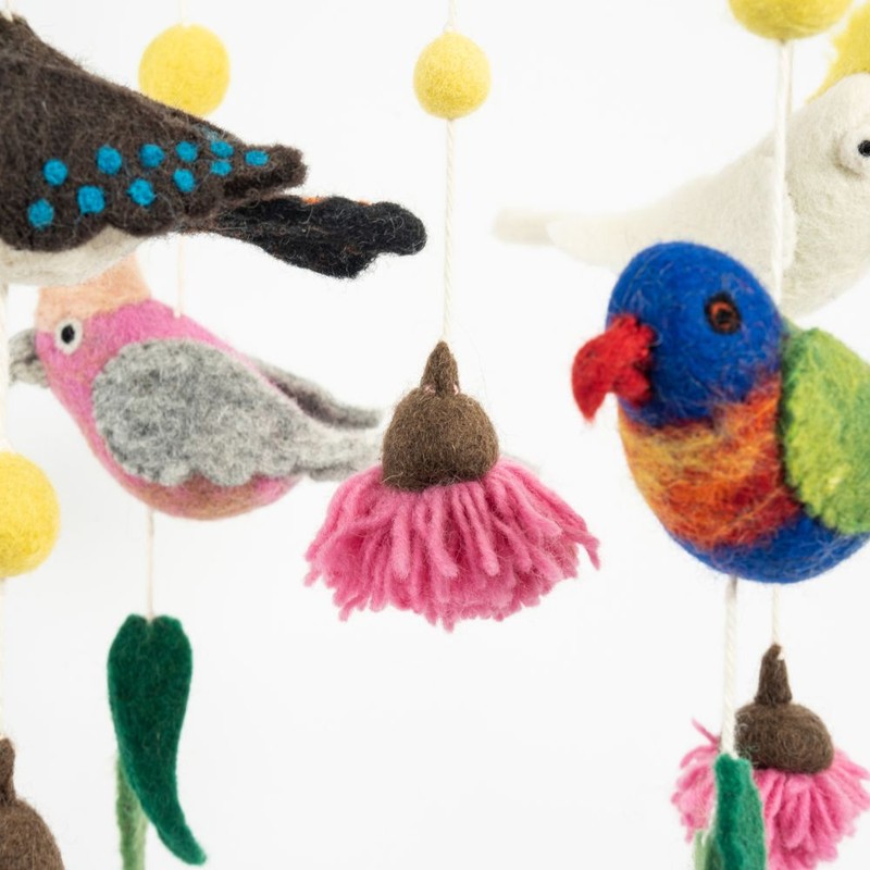 Biome Range Felt Hanging Mobile - Australian Birds