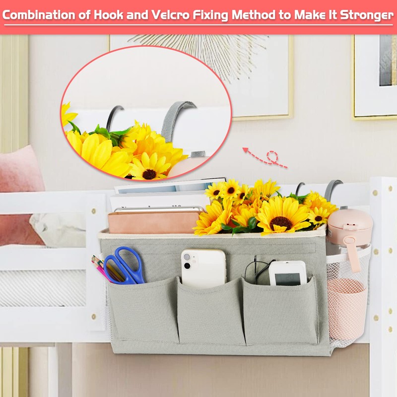 Loghot Bedside Caddy/Bedside Storage Bag Hanging Organizer for Bunk and