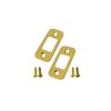 QCAA Solid Brass Deadbolt Strike Plate, Door Backplate, Round Corner,