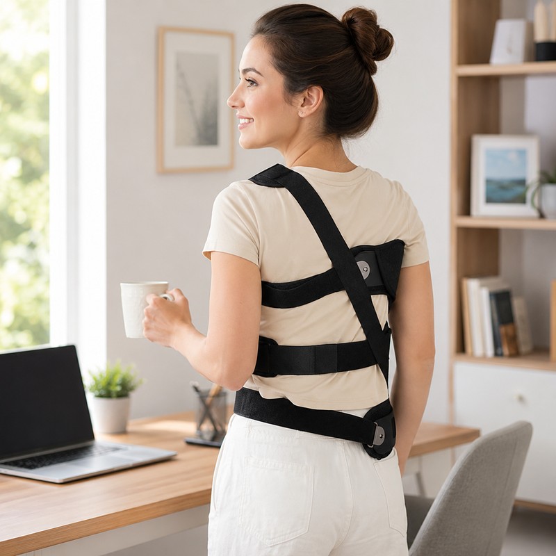 Adjustable Back Support Brace for Posture – Structured Spine Support