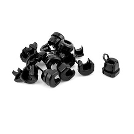 Sourcingmap Nylon Cable Tie Fixed Clip Strain Relief Bushing 8mm Dia 10pcs Black