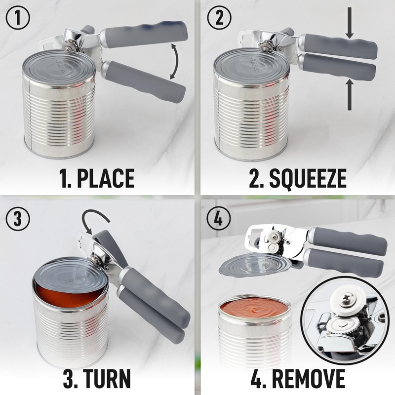 ZK Can Opener - Comfy Grip - Gray