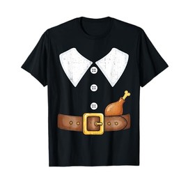 Funny Pilgrim Costume Turkey Thanksgiving Men Women Kids T-Shirt