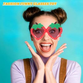 [Housoutil] Strawberry Glasses, Cute Strawberry Sunglasses, Summer Summer Party Party Hor Women, Fun Shaped Beach Sunglasses