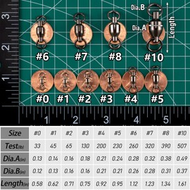 Dr.Fish 50 Pack Fishing Swivels, Ball Bearing Swivels Fishing Tackles, Saltwater Swivels Copper Stainless Steel Solid Rings Black Nickel Coating Barrel Swivels Heavy Duty Catfish Swivel Size 7