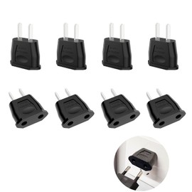 OMIGA 8 Pieces Travel Adapter USA Copper Core Adapter USA Travel Adapter Japan EU to US Socket Adapter Germany to Canada Japan Colombia Mexico Universal Adapter (Black)