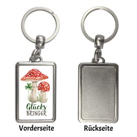 speecheese Toadstool Keyring with Saying Lucky Charm, a Cute Pendant for Key Ring, Creative Lucky Charm, Women, Natural Motif, Nature, Clover, Fairy Tale, Forest in, standard