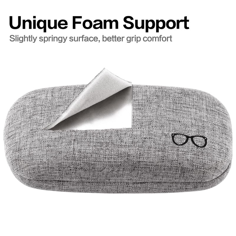 Vemiss Hard Shell Eyeglasses Cases, Linen Fabrics Protector Sunglasses Case,