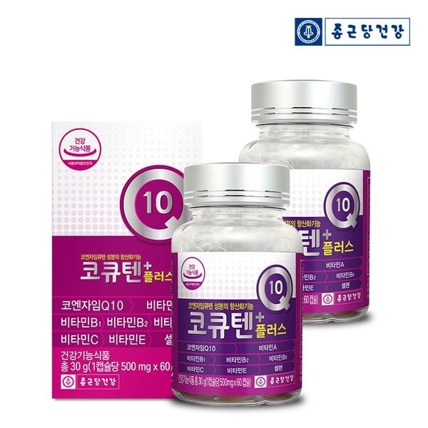 Chong Kun Dang Health [Half Club/Chong Kun Dang Health] CoQ10 Plus 60 capsules 2 bottles (4 months supply), single item / 종근당건강 [하프클럽/종근당건강]코큐텐 플러스 60캡슐 2병(4개월분), 단품