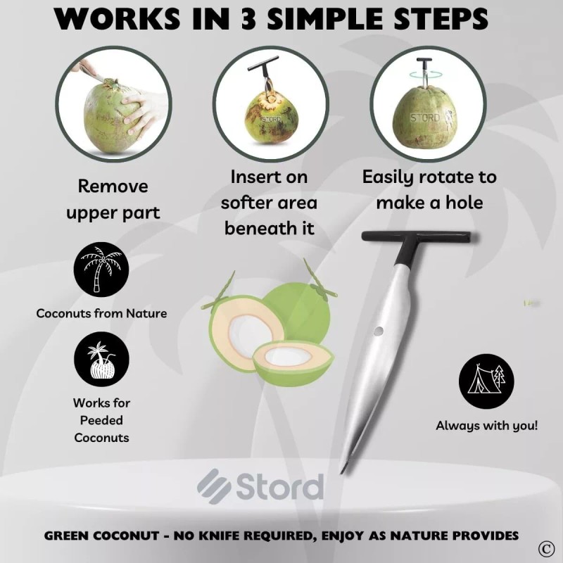 Coconut Opener Tool abridor de coco herramienta para abrir cocos