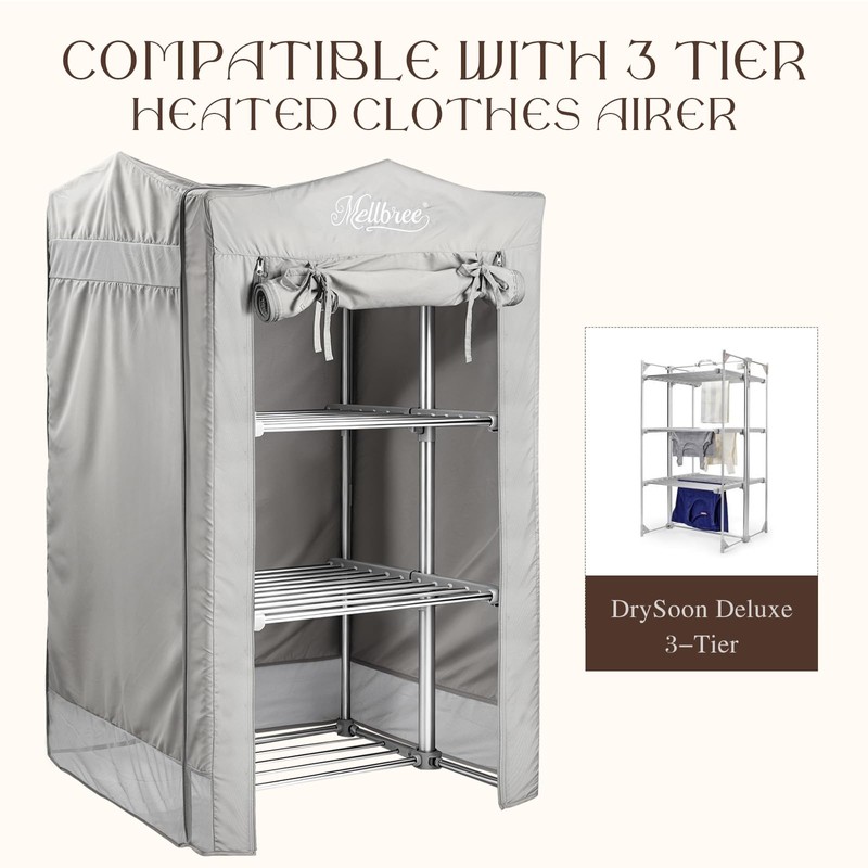Mellbree Heated Airer Cover for DrySoon Deluxe 3-Tier Airer.