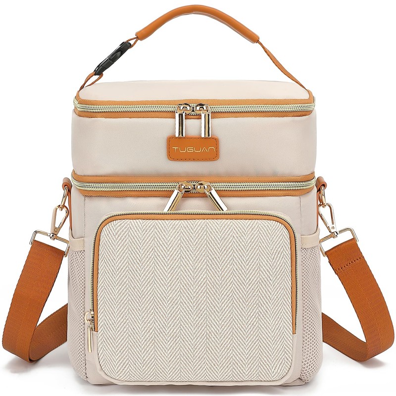 Double Layer Breastmilk Cooler Bag with Ice Pack Insulated Travel