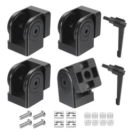 sourcing map 2Pcs Die-Cast Aluminum Pivot Joint 180°Adjustable Flexible Pivot Joint Connector with M8 Screws for 3030 Series Aluminum Extrusion Profile, Aperture 8mm, Black