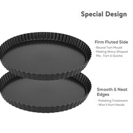 Lusacy Tart Mould with Lifting Base, Safety Non-Stick Coating Quiche Baking Mould 28 cm, Round Quiche Baking Mould for Quiche, Tarts, Pie