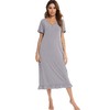 Vlazom Women's Long Nightgown V Neck Sleep Shirt Nightdress Jersey