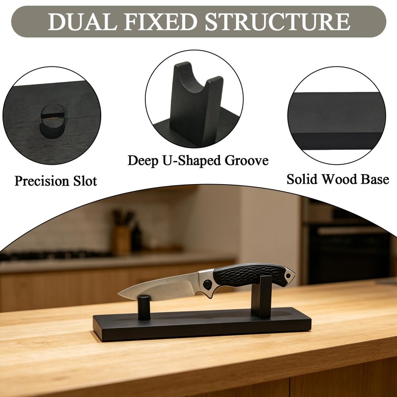 ZJRUI 2 Pcs Knife Display Stand, Black Countertop Knife Holder,