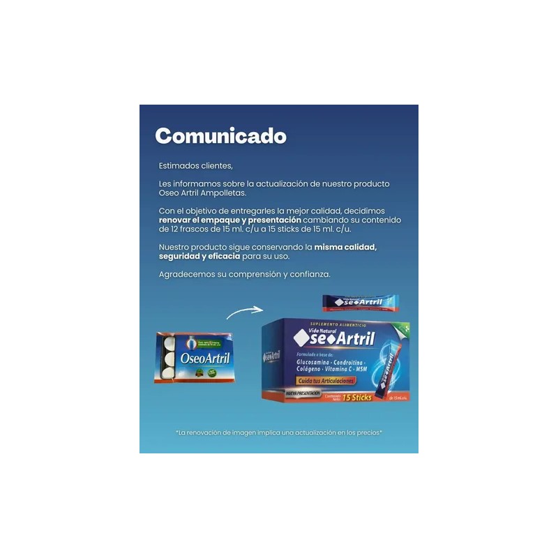 Os3o Artril Ampolletas Oseoartril 12 Amp Original 2 Piezas