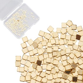 CREATCABIN 500Pcs Real 24K Gold Plated Chip Solder Brass Solder Chips Flux for Jewelry Pre-Cut Tiny Ultra Low Temp Easy Welding Solder Square for DIY Jewelry Making Repair Electronic Soldering 2x2mm