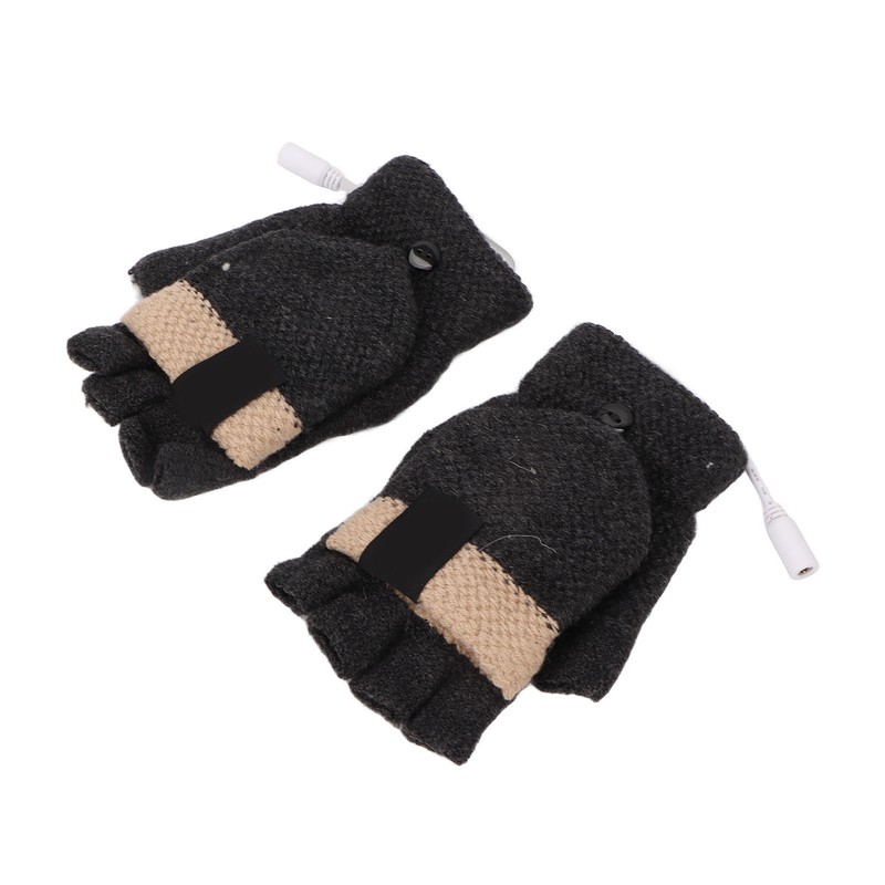 USB Heated Gloves Full and Half Fingers Washable Knitting Electric