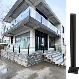Tagifet Black Glass Railing Post,304 Stainless Steel Glass Railing Post: Sturdy and Durable, Suitable for Balustrade,Stairs, Deck,Balcony and Pool (End Post, 43.3 inch / 110 cm)