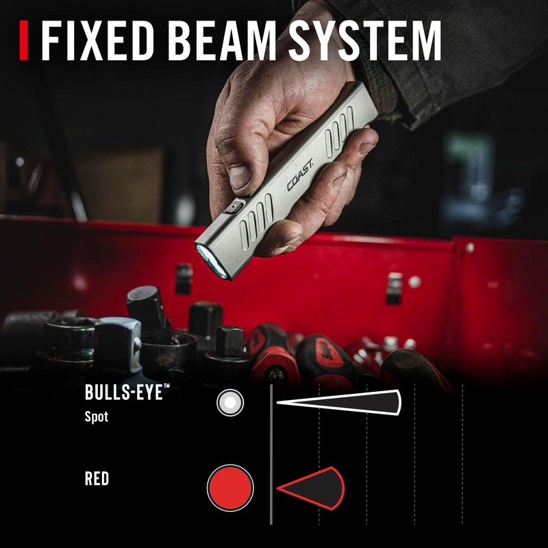 Coast Slayer RED 1000 Lumen USB-C Rechargeable LED Flashlight with