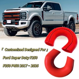 Custom Tow Hook Covers Fits for 2017-2026 Ford Super Duty F250 F350 F450,Tow Hitch Cover Car Tow Hooks Compatible with F250 F350 F450 Accessories 2017-2026 (Red)