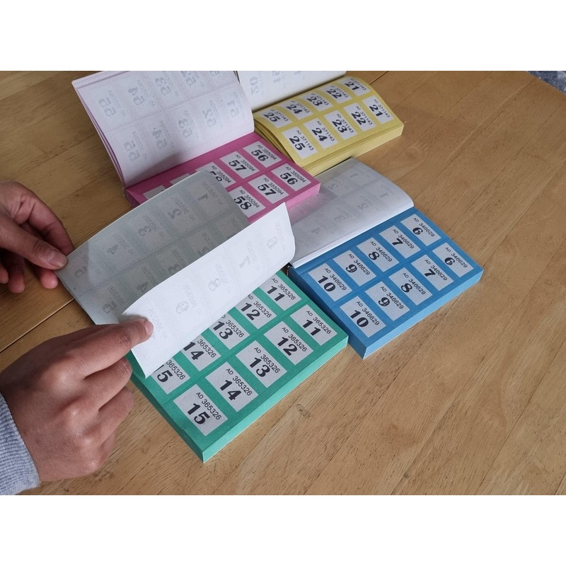 ZEBTON 6 x Raffle Tickets Books 1-1000 Cloakroom Tickets Lucky