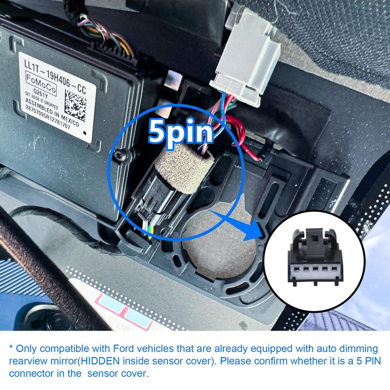mangoal Dashcam Power Adapter Custom for Ford 5 Pin (Model