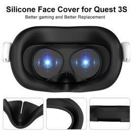 VR Slicone Face Shield for Quest 3S: PU Face Cushion Protective Mask Sweat Resistant Face Pad for Quest 3S Face Cover