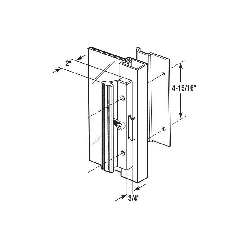 Prime-Line C 1006 Extruded Aluminum, Black, Sliding Patio Door with