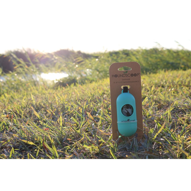 HOUNDSCOOP Leash Dispenser Adjustable Strap 15 Pet Waste Bags Included