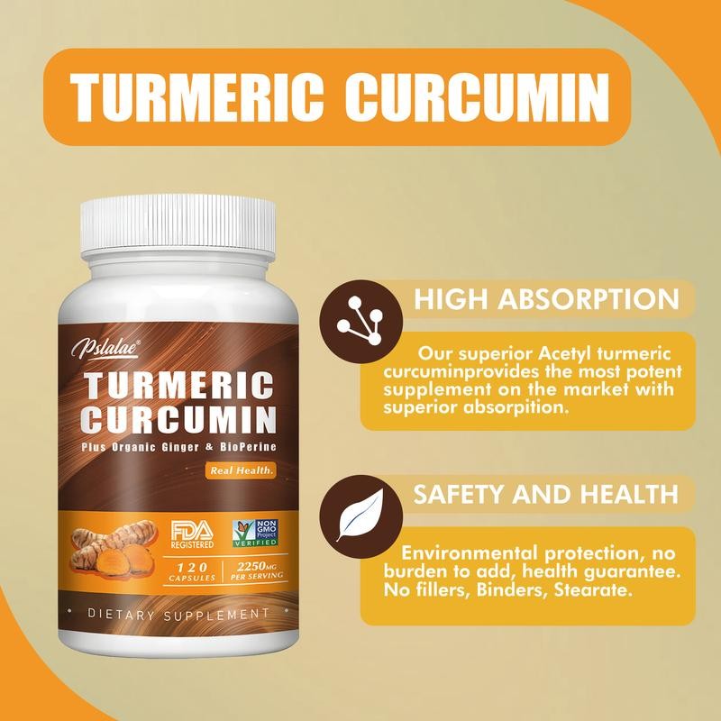 Pslalae Turmeric - 120 Capsules - 2250 mg Per Capsule