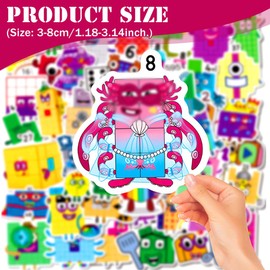 ADQPPUHR Cartoon Number Anime Stickers,102pcs Number Sticker,Cute Waterproof Anime Stickers Number,Cartoon Game Characters Hydroflasks Vinyl Stickers Decals Pack Teensboys Girls Adults