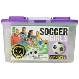 Kaskey Kids Soccer Girls – Pink/Blue Inspires Kids Imaginations with Endless Hours of Creative, Open-Ended Play – Includes 2 Teams & Accessories – 27 Pieces in Every Set!