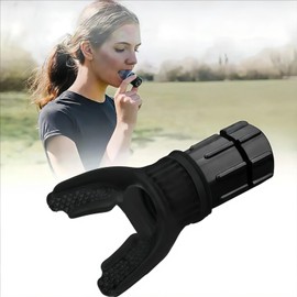 Breathing Trainer, Lung Capacity, Respiratory Muscle Training, Abdominal Breathing, Lung Function, Training, Fitness, Easy Installation (Black)