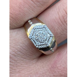 Mens 14k Gold Over Real Solid 925 Silver Ring - Gorgeous Iced CZ Hip Hop Ring - Pinky Or Any Other Finger Ring - Sizes 6-13 (9)