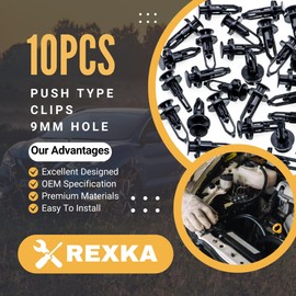 Rexka 10pcs Fender Liner Bumper Cover Grille Retainer Clips Compatible with Toyota Lexus 52161-16010 52161-02020