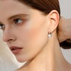 BriLove Round Cut Birthstone Drop Earring, Classic Cubic Zirconia Huggie