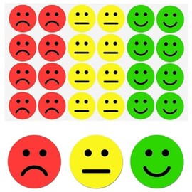 CAA Trading 240 x Happy Sad Face Stickers Labels Teachers Parents Emotion Autism Feelings Diary (2.5cm) 25mm (240 Stickers/10 Sheets)