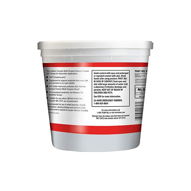 Valvoline Multi-Vehicle High Temperature Red Grease 4 LB Tub